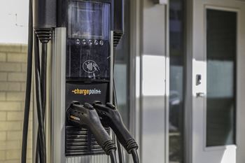 EV charging stations at Crystal Flats in Bentonville, AR